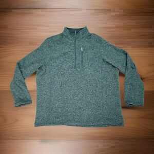 Woolrich Sweater Mens 2XL Green Quarter Zip Long Sleeve Fleece Outdoors Pullover